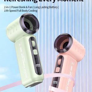 Portable Handheld Fan With 4000mAh Power Bank Brushless Motor Ultra Quiet Cooling Fan OEM Custom Color Wholesale