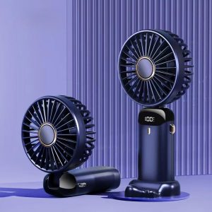 Digital Screen Hand Held Mini Fan Portable Rechargeable Hand Fan Wholesale Supplier Support Custom OEM ODM Multiple Colors Ready Stock